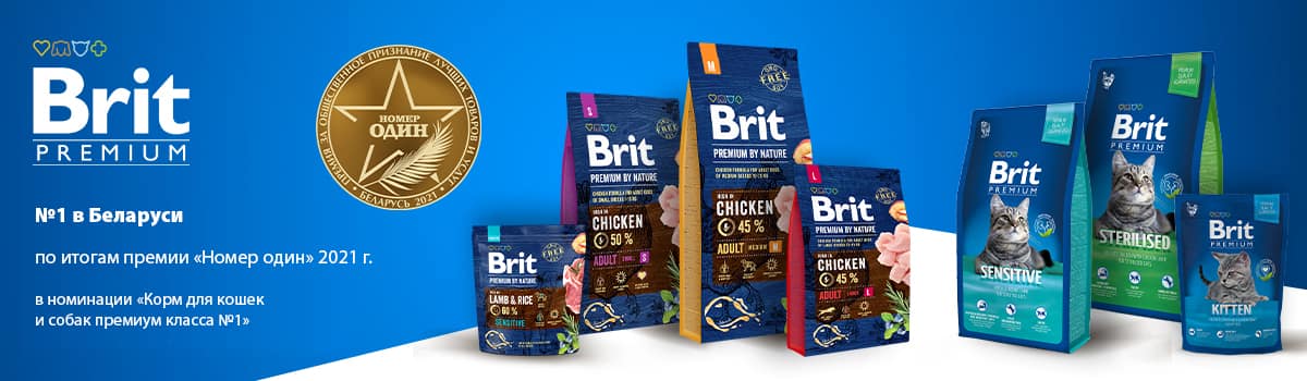 Премиальная линейка ТМ Brit – победитель в номинации «Корма для кошек и собак премиум класса №1» по результатам премии в «Номер один» 2021г.