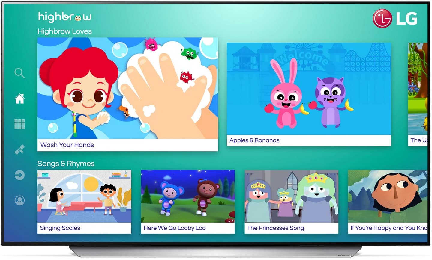 Популярные видео Highbrow расширяют возможности обучения детей на телевизорах LG